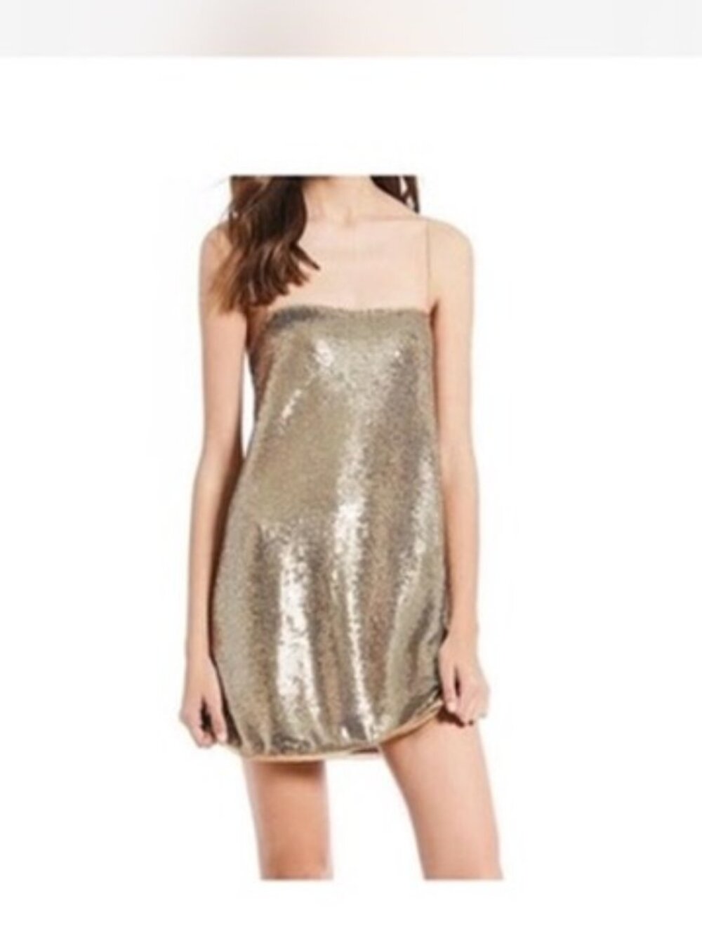 Free People Gold Sequin Mini Dress